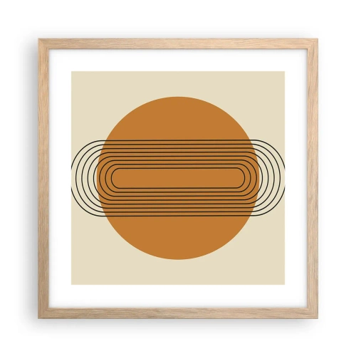 Plakat i ramme af lyst egetræ - Den perfekte plan - 40x40 cm