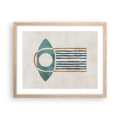 Plakat i ramme af lyst egetræ - Tegn og ritualer - 50x40 cm