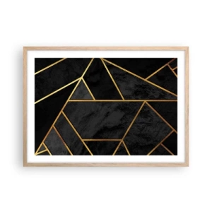 Plakat i ramme af lyst egetræ - Mørke og lys - 70x50 cm