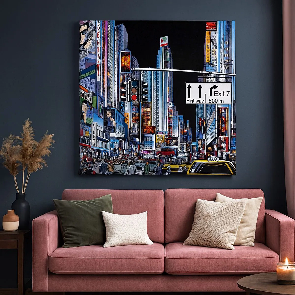 Lærredstryk - Billede på lærred - En komisk stor aften - 30x30 cm