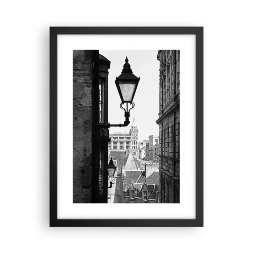 Plakat i sort ramme - Historien om Edinburgh - 30x40 cm