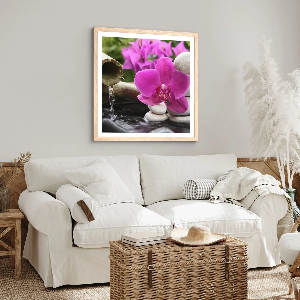 Plakat i ramme af lyst egetræ - Du hviler allerede - 30x30 cm