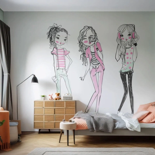 Fototapet Premium Canvas - Det bliver sjovt - Ungdom, Pige, Teenager - 100x70 cm