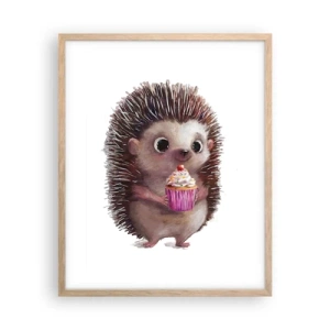 Plakat i ramme af lyst egetræ - Fejring er hver dag - 40x50 cm