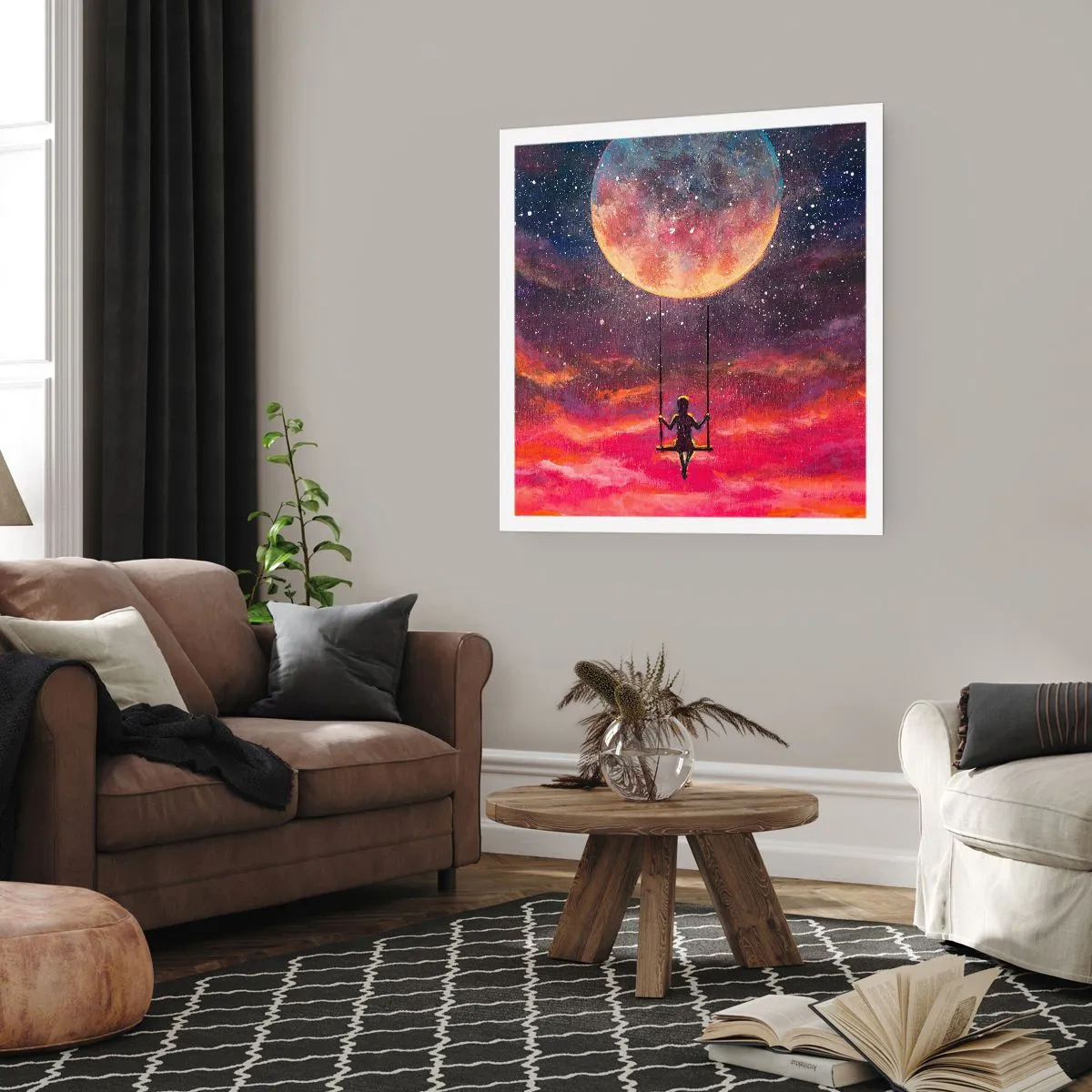 Plakat - Glæd dig i skyerne - 40x40 cm