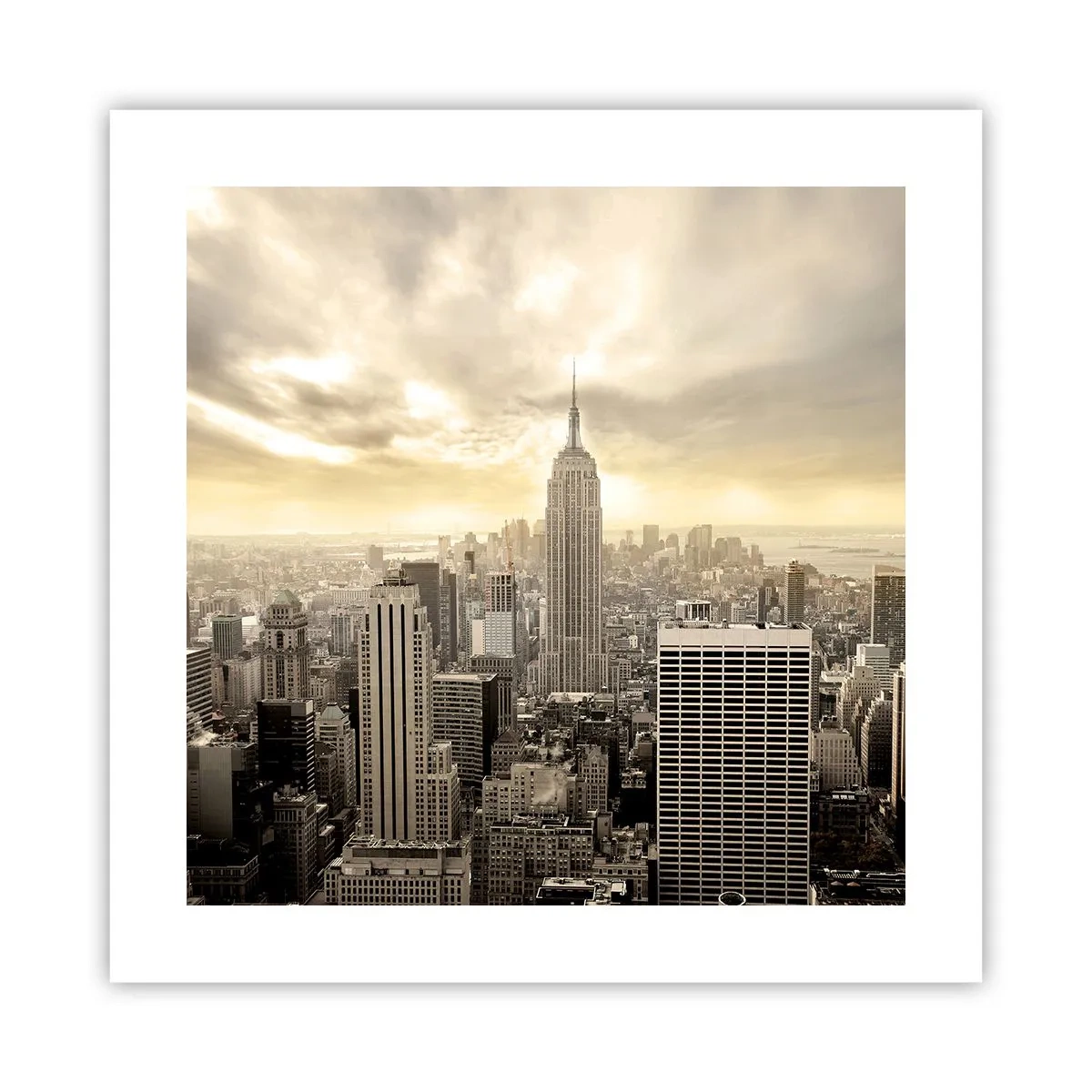 Plakat - New York vævet af grå - 40x40 cm