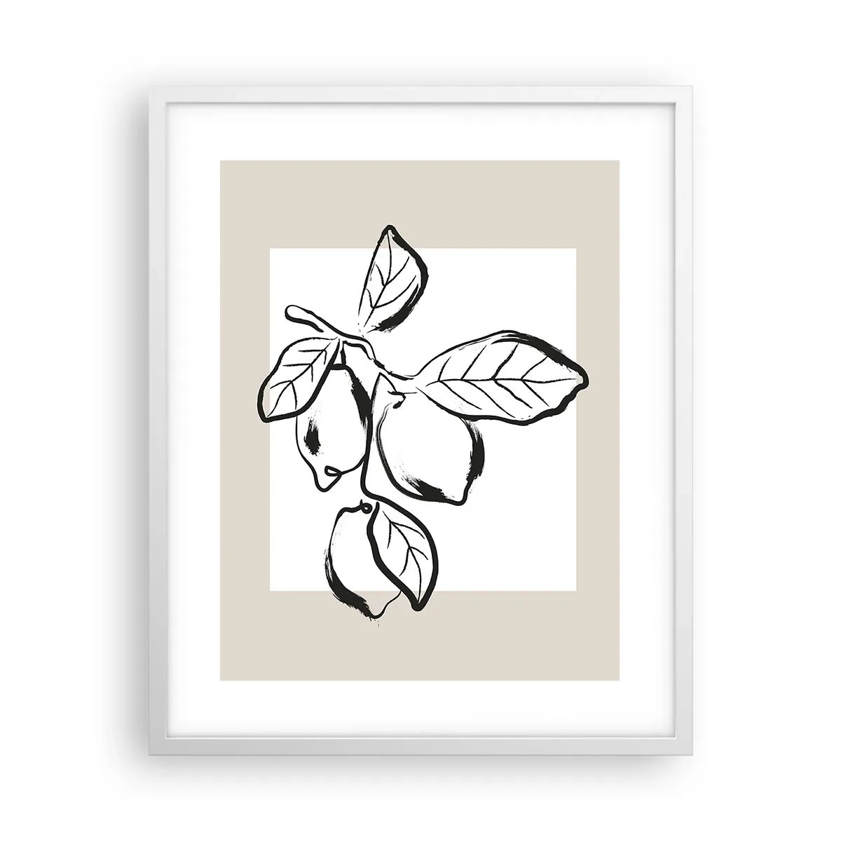 Plakat i hvid ramme - Hvor citronen modner... - 40x50 cm