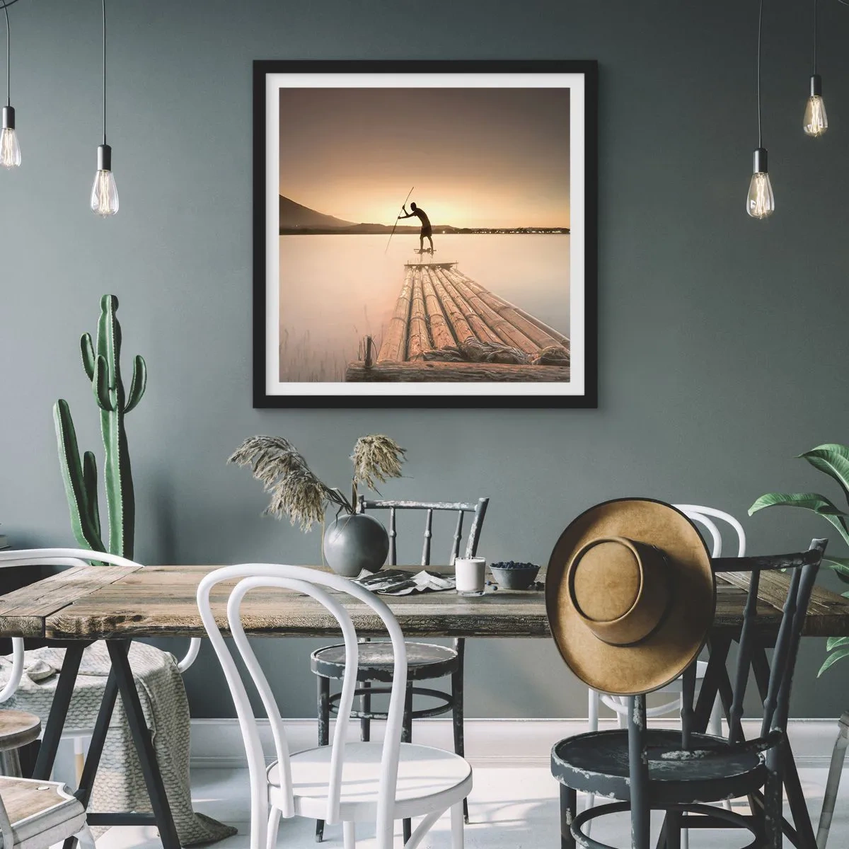 Plakat i sort ramme - Før du hviler - 60x60 cm