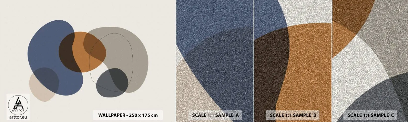 Prøve Fototapet Premium Sand - Dråber af farve - Abstraktion, Stykke, Grafik - 100x30 cm
