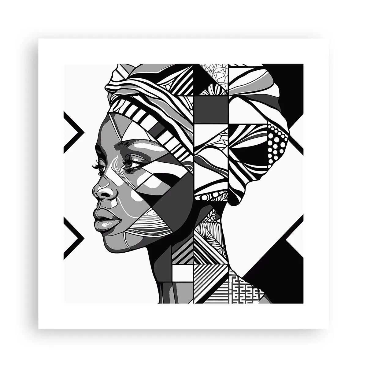 Plakat - Etnisk portræt - 40x40 cm