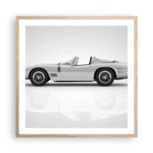 Plakat i ramme af lyst egetræ - Løftet om sjov - 60x60 cm