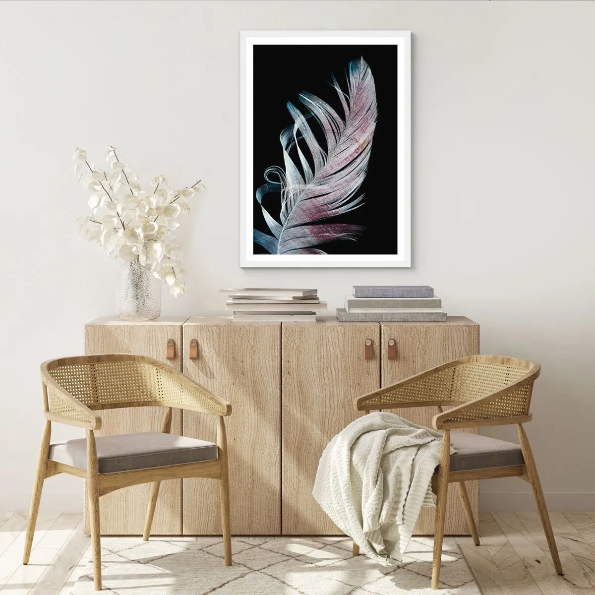 Plakat i hvid ramme - Tænk om berøring - 70x100 cm