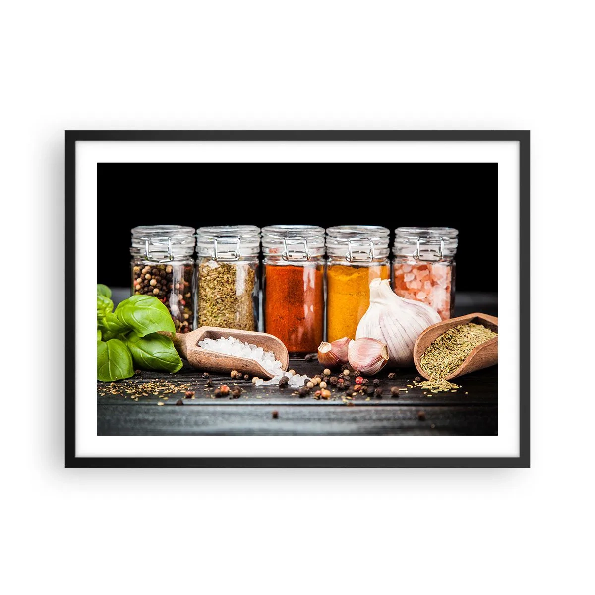Plakat i sort ramme - For at livet kan smages - 70x50 cm