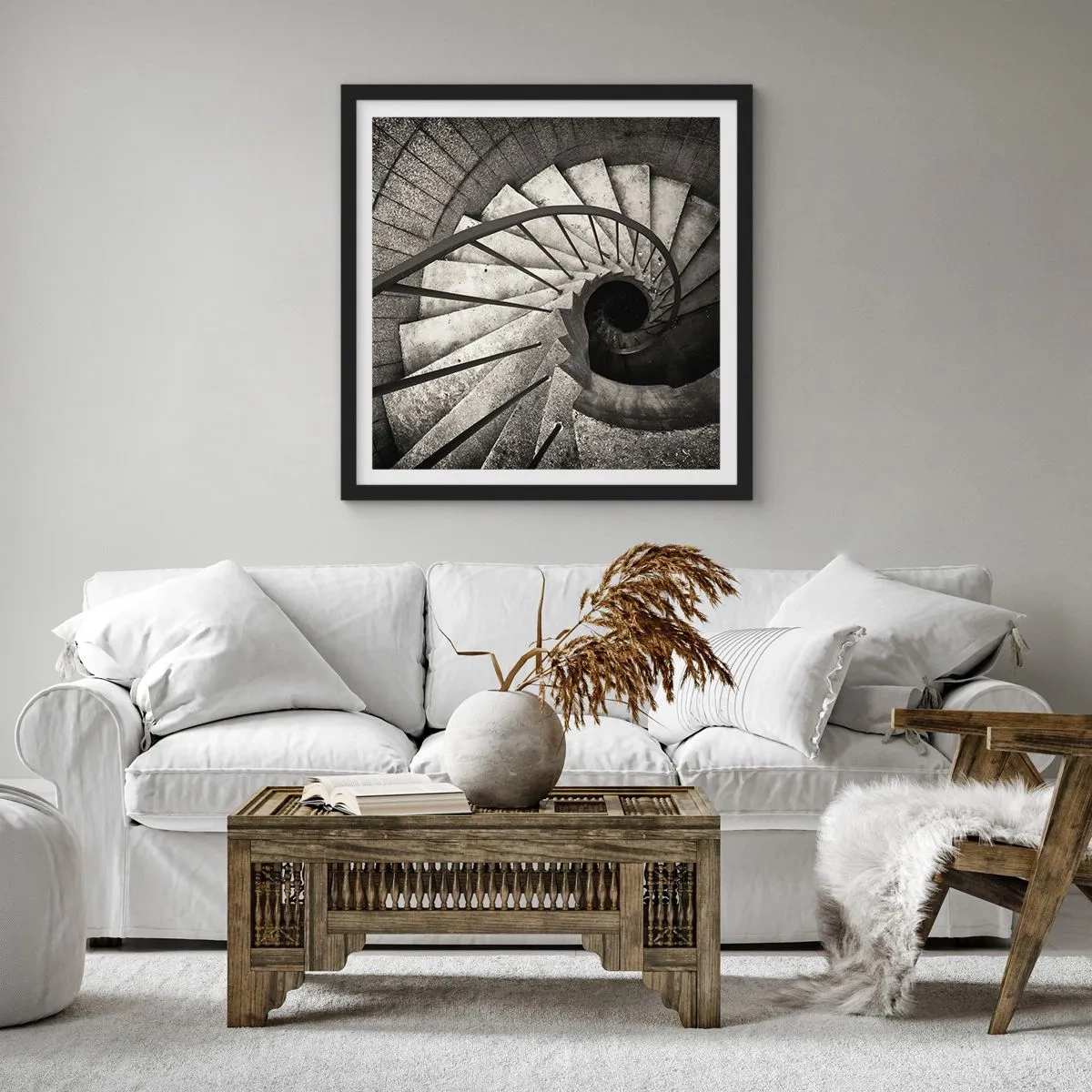 Plakat i sort ramme - Op ad trapperne, ned ad trapperne - 30x30 cm