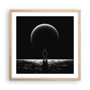 Plakat i ramme af lyst egetræ - Ansigt til ansigt - 50x50 cm