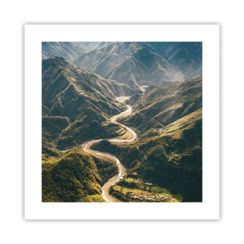 Plakat - Direkte fra hjertet af bjergene - 40x40 cm