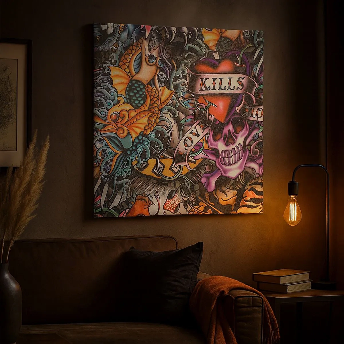 Lærredstryk - Billede på lærred - En tatovørers drøm - 30x30 cm