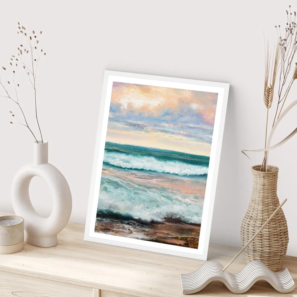 Plakat i hvid ramme - Her vil du glatte din sjæl - 61x91 cm