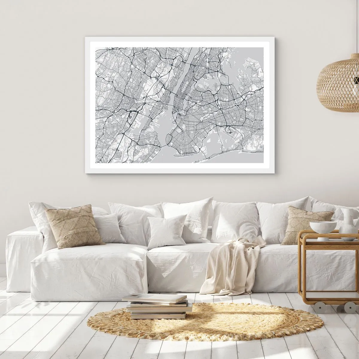 Plakat i hvid ramme - Anatomi af en storby - 70x50 cm