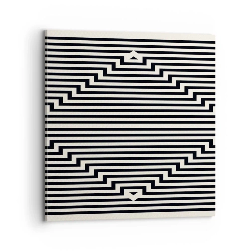 Lærredstryk - Billede på lærred - Geometrisk illusion - 70x70 cm