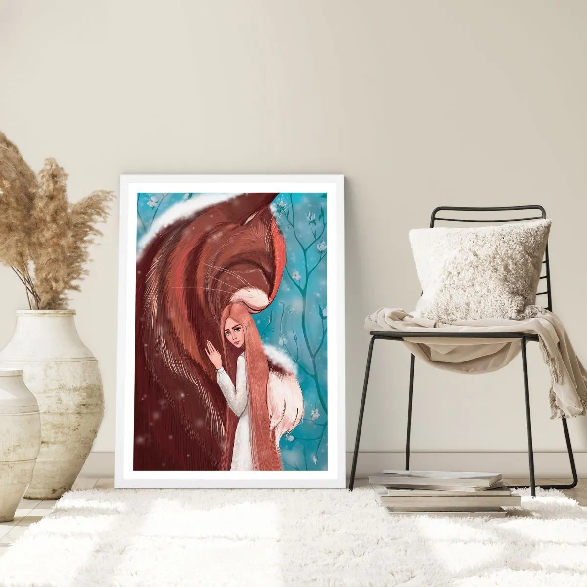 Plakat i hvid ramme - Velkommen til et eventyr - 50x70 cm