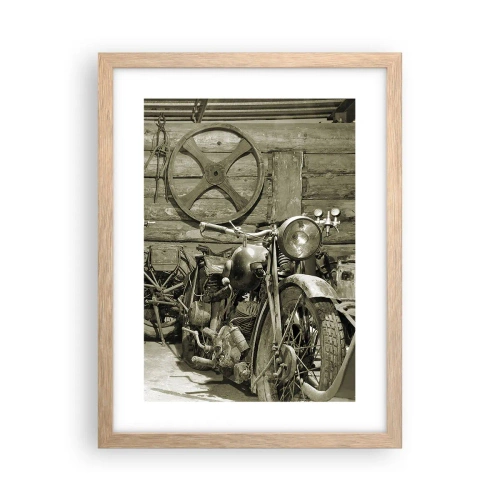 Plakat i ramme af lyst egetræ - I onkel Wladeks skur - 30x40 cm