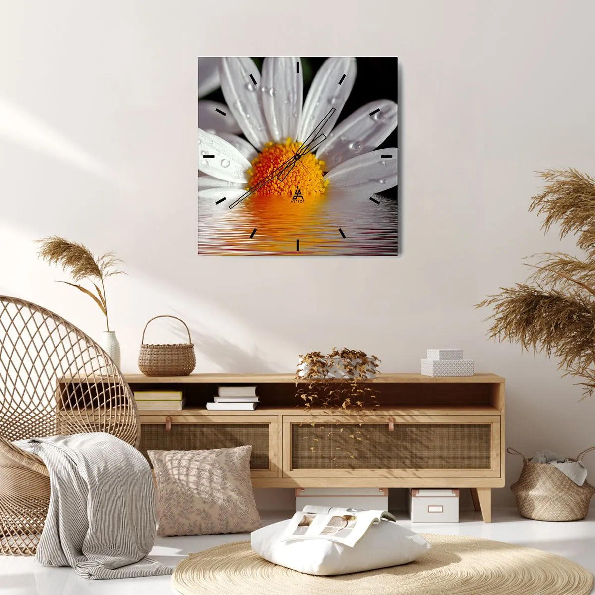 Vægur, Uret - Den opgående sol på margaret - 30x30 cm