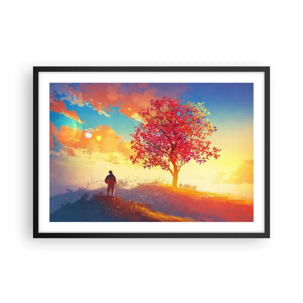 Plakat i sort ramme - Pilgrim på bestemmelsesstedet - 70x50 cm