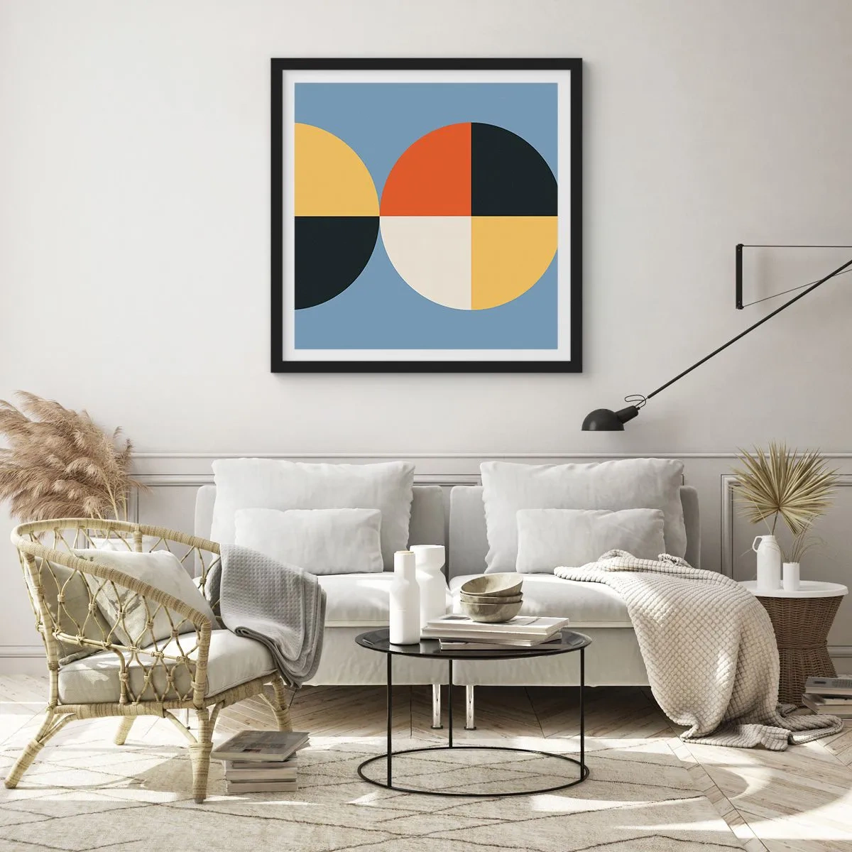 Plakat i sort ramme - Se og tæl - 40x40 cm