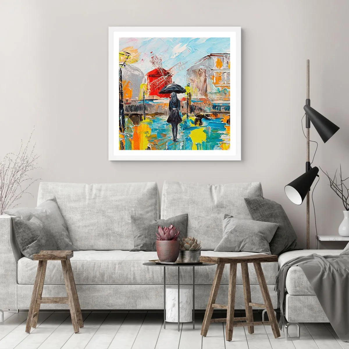 Plakat i hvid ramme - Parisiske legender - 50x50 cm