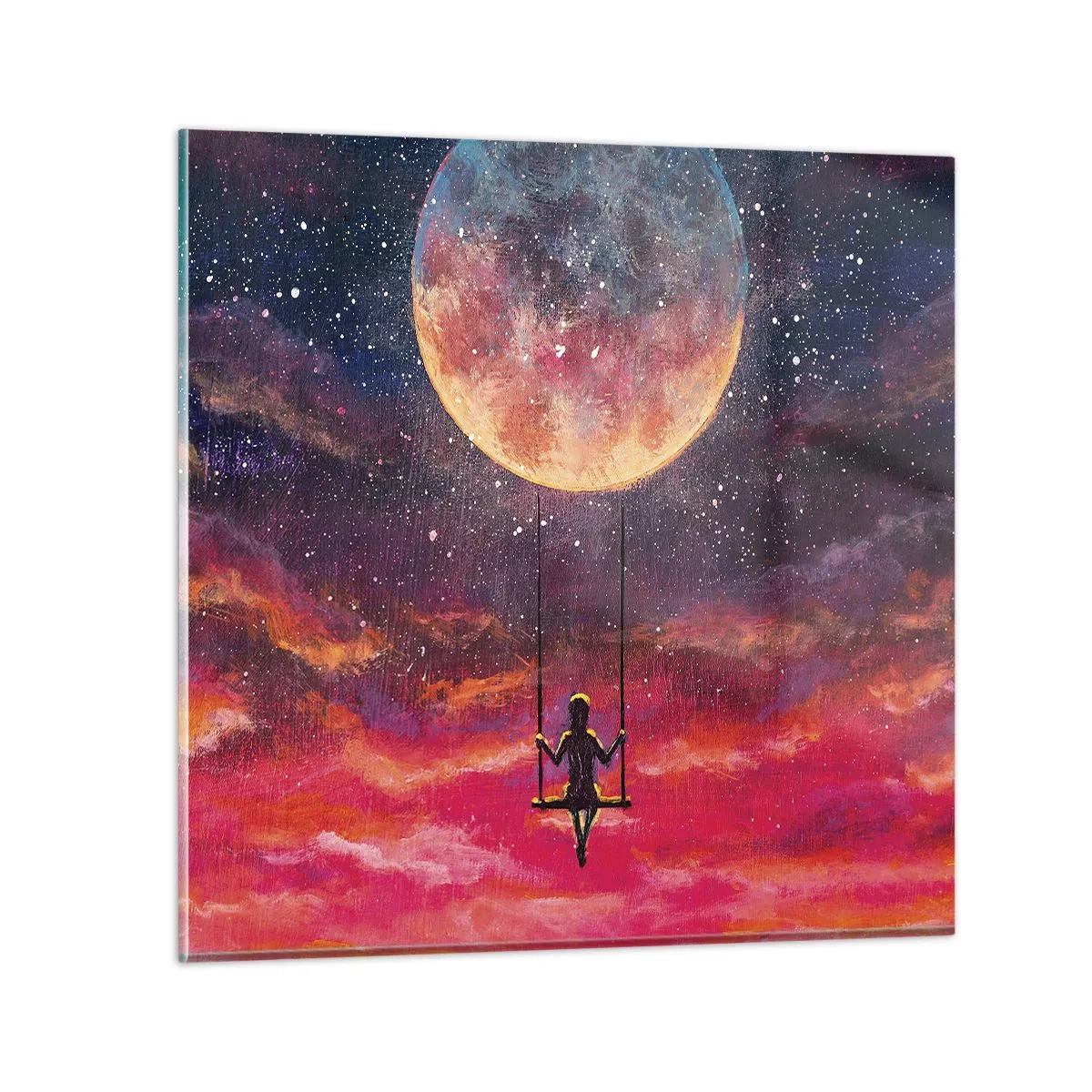 Billede på glas - Glæd dig i skyerne - 40x40 cm