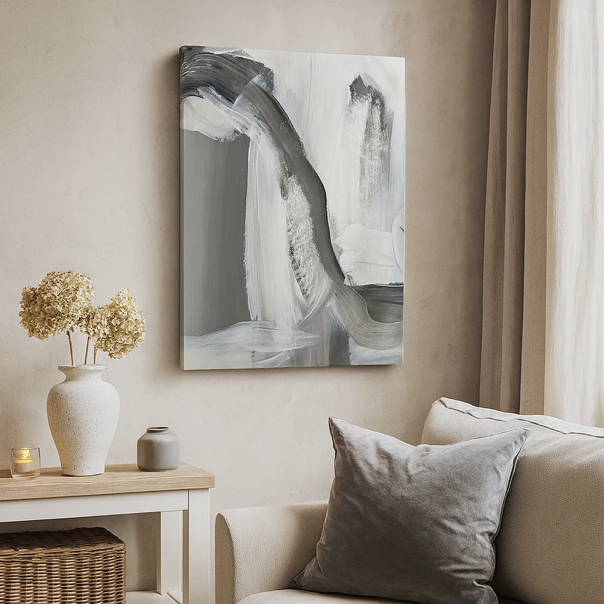 Lærredstryk - Billede på lærred - Med beslutsom bevægelse - 50x70 cm