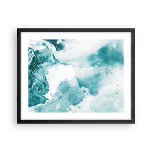 Plakat i sort ramme - Blå oversvømmelsesflader - 50x40 cm