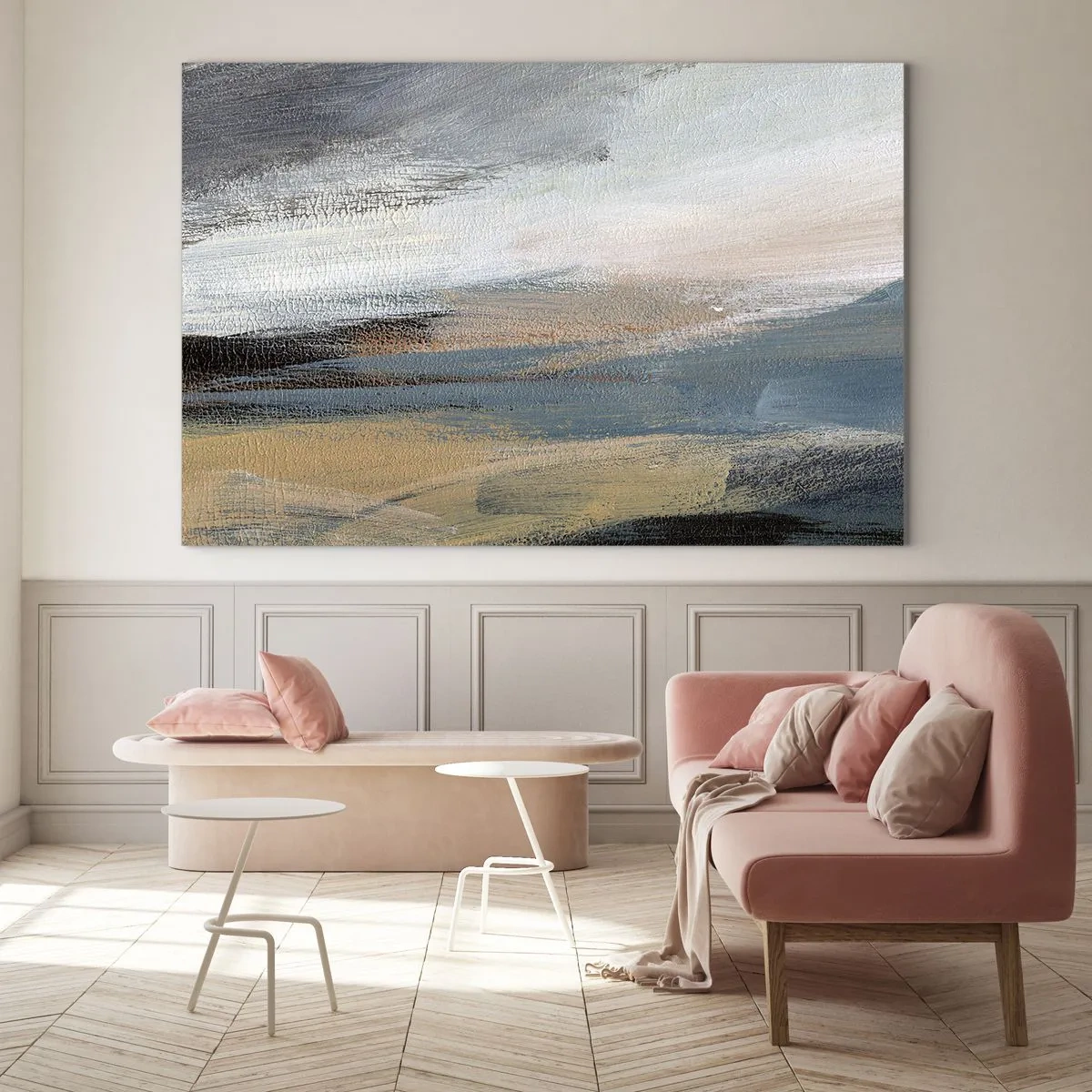 Billede på glas - Abstraktion: nordligt landskab - 100x70 cm