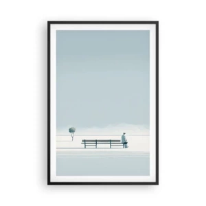 Plakat i sort ramme - Ja, jeg venter. - 61x91 cm