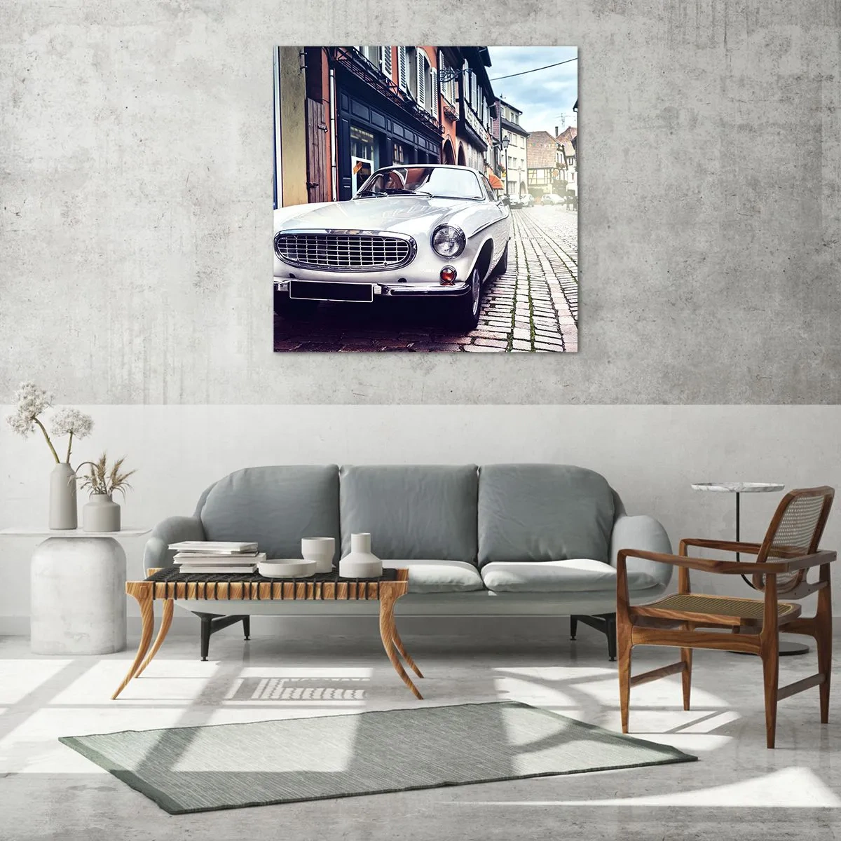 Billede på glas - Fortiden er i dag - 70x70 cm