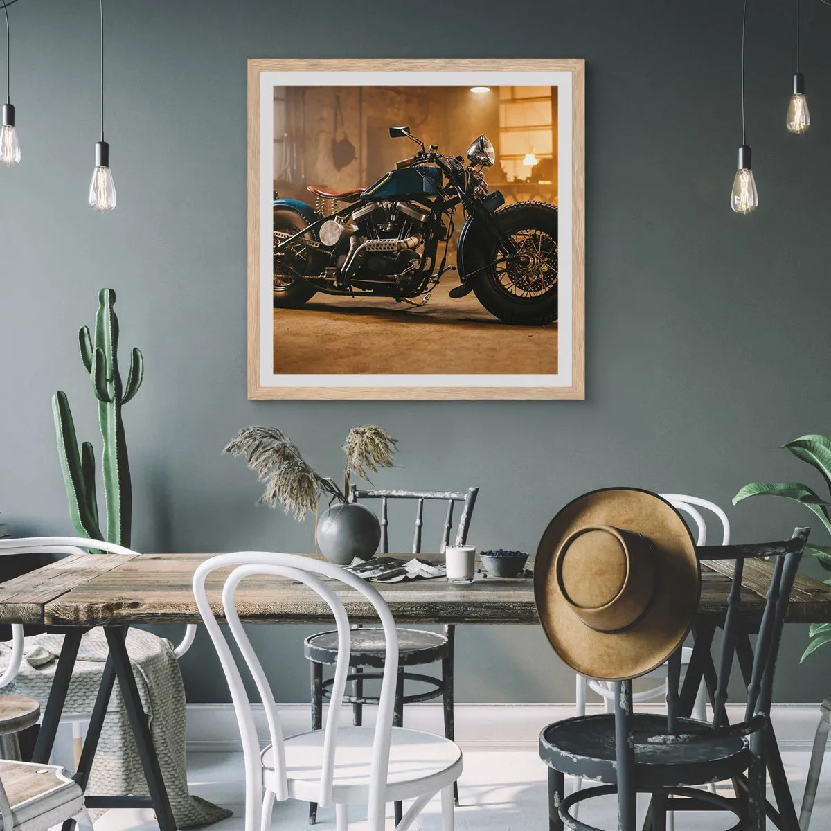 Plakat i ramme af lyst egetræ - Jeg kan gøre alt - 30x30 cm