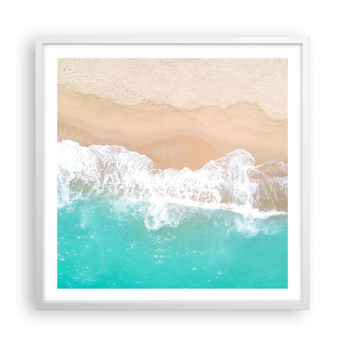 Plakat i hvid ramme - Kærlig berøring - 60x60 cm