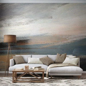 Fototapet Premium Canvas - Abstraktion: nordligt landskab - Stykke, Abstraktion, Minimalisme - 300x210 cm