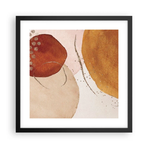 Plakat i sort ramme - Rundhed og bevægelse - 40x40 cm