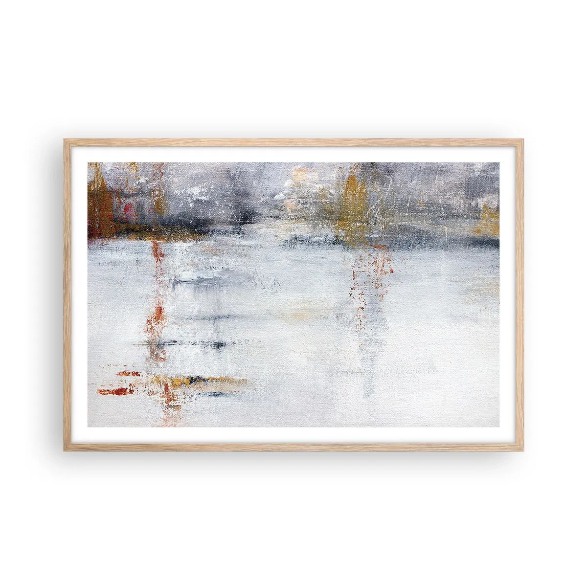 Plakat i ramme af lyst egetræ - Bag lufttæppet - 91x61 cm