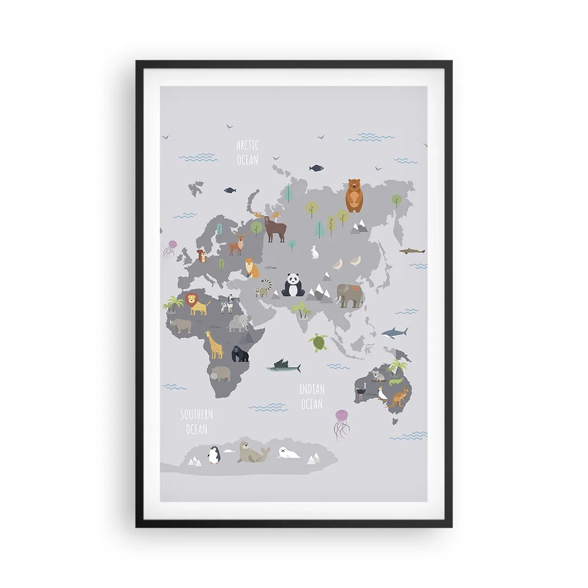 Plakat i sort ramme - Fortæl mig, hvor du er fra... - 61x91 cm