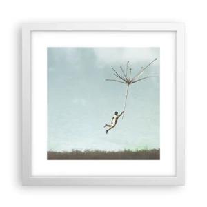 Plakat i hvid ramme - Drager, blæsere, vind - 30x30 cm