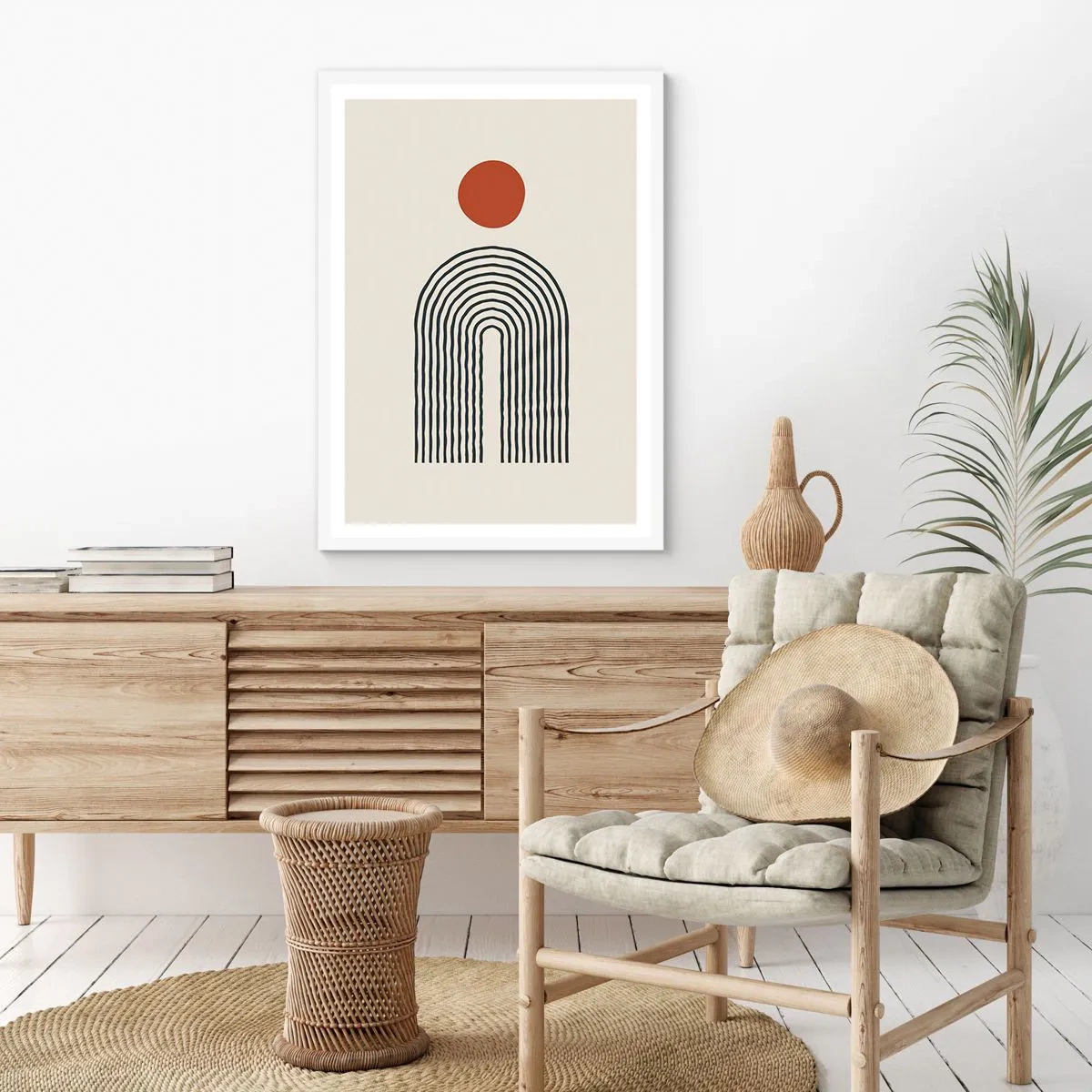 Plakat i hvid ramme - Magnetisme af former og farver - 50x70 cm