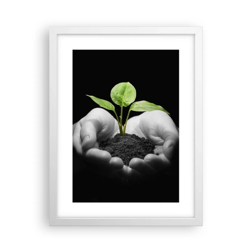 Plakat i hvid ramme - Jeg elsker naturen, jeg beskytter den - 30x40 cm