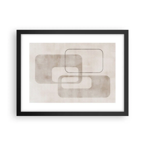 Plakat i sort ramme - Geometrisk fuga - 40x30 cm