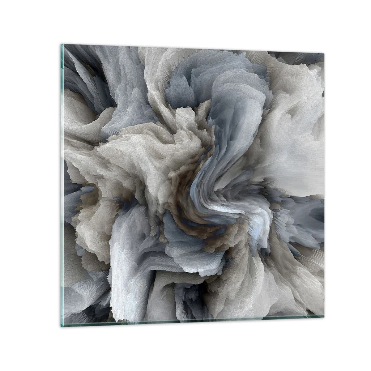 Billede på glas - Sten og blomst - 60x60 cm