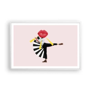 Plakat i hvid ramme - Surrealistisk popkunst - 91x61 cm