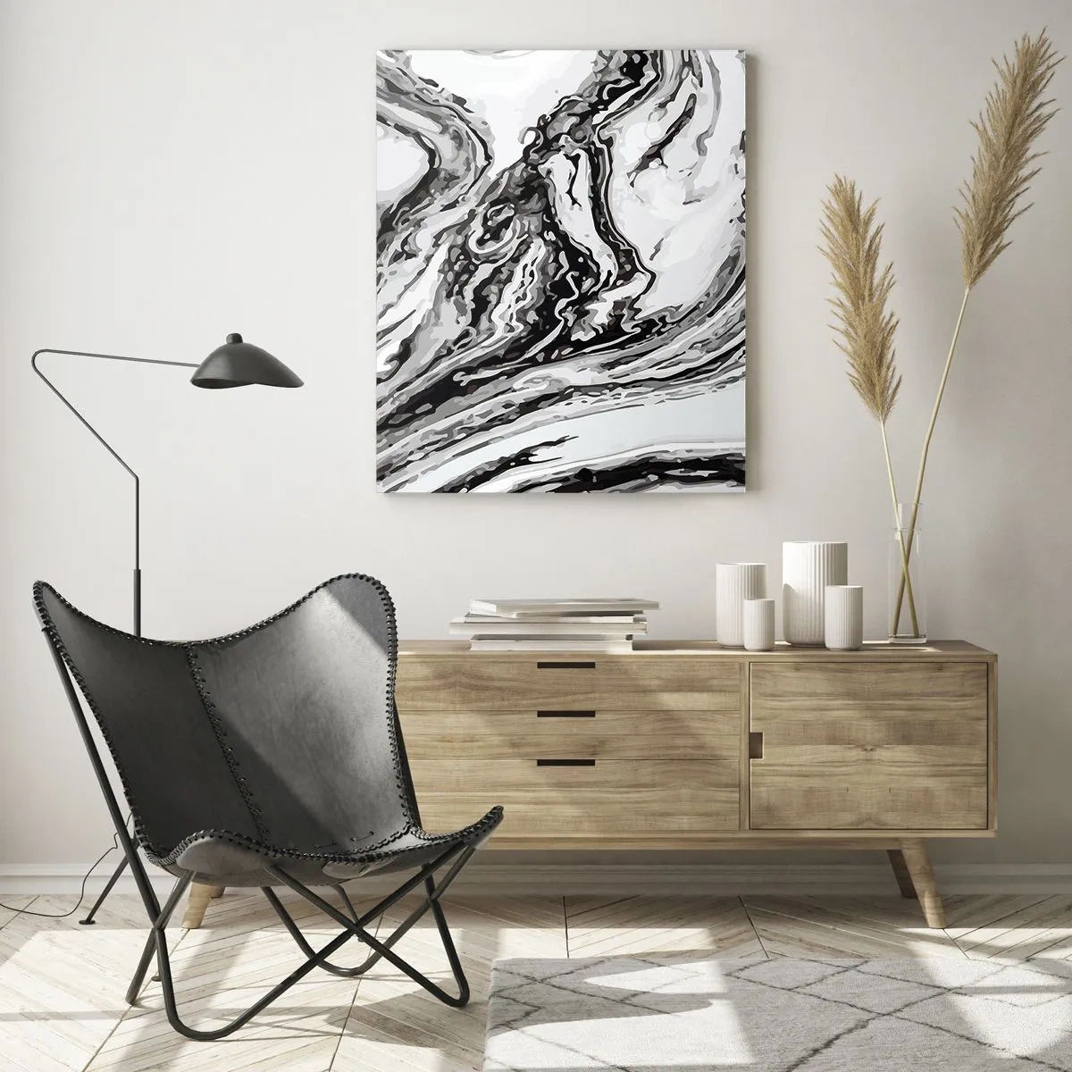 Billede på glas - I begyndelsen var det kaos - 50x70 cm