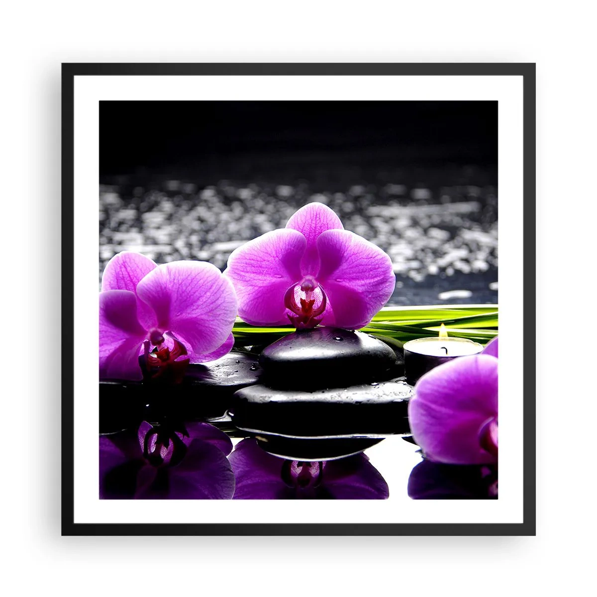 Plakat i sort ramme - Drukne i fred og ro - 60x60 cm